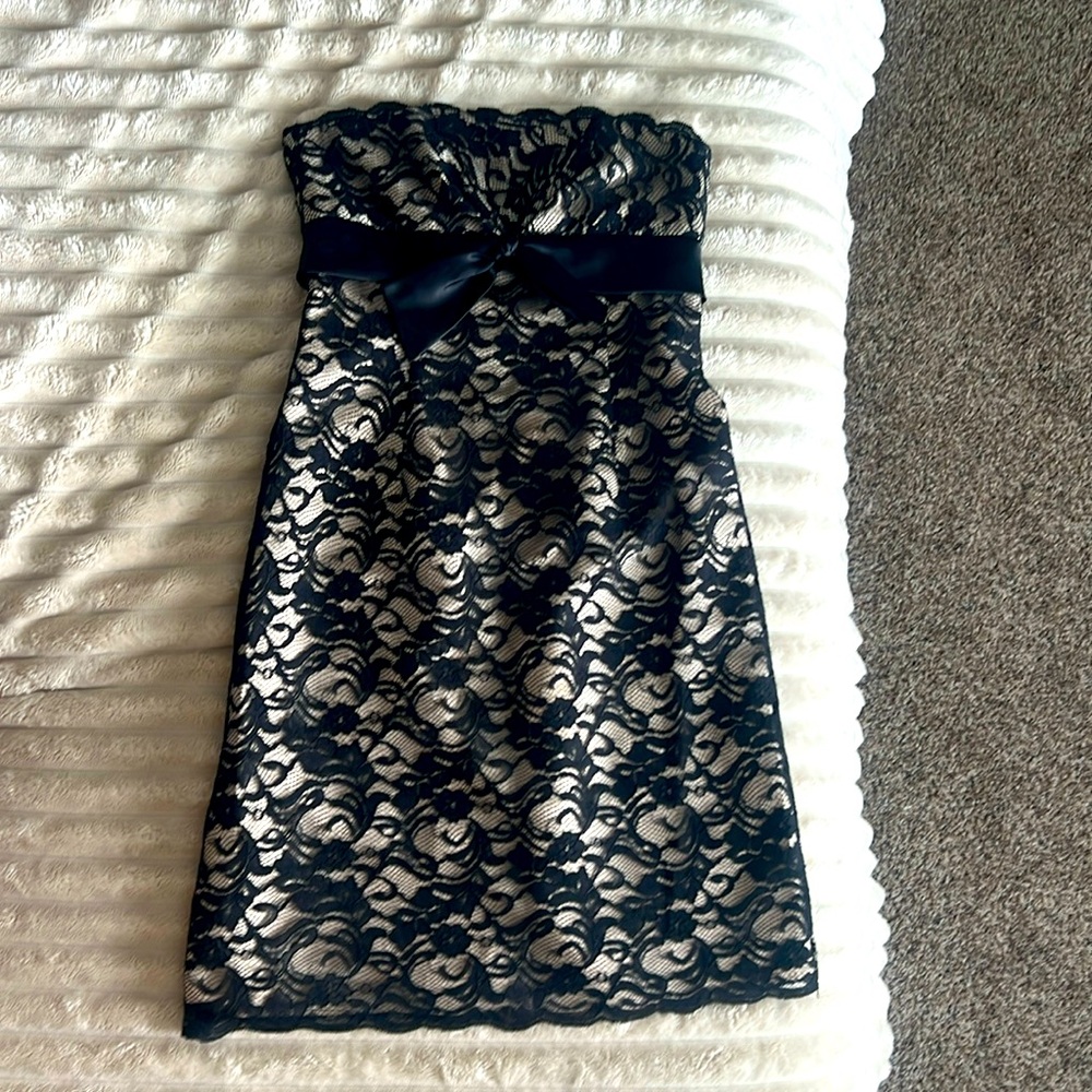 White House Black Market Lace Overlay Dress